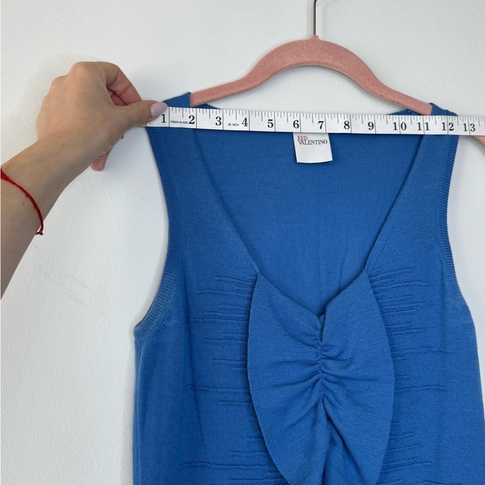 RED Valentino Blue Ruffled Tank Top - Picture 13 of 13